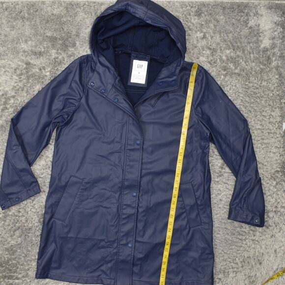 GAP Women's Size M Windbreaker Jacket Blue Polyester Zip Hooded Long Sleeve - Picture 2 of 8